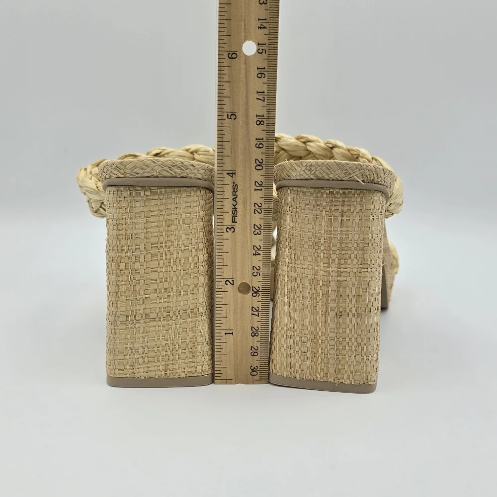 Dolce Vita Braided Natural Raffia Platform Sandal - Picture 7 of 14